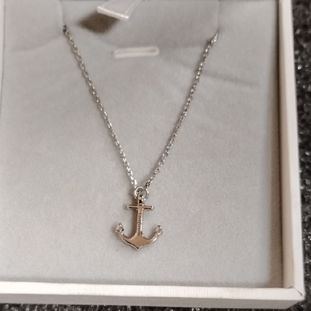 Anchor Necklace Silver Tone